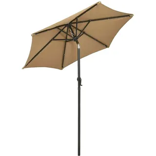 vidaXL Sonnenschirm mit LED-Beleuchtung Taupe 200x211 cm Alu - Taupe