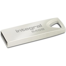 Integral 64GB USB-Speicher 2.0 Flash-Laufwerk Arc mit Metallgehäuse für Schlüsselringe, eine stilvolle und elegante Lösung zum Übertragen und Sichern Ihrer Dateien