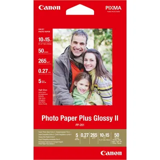 Canon PP-201 Fotopapier hochglänzend weiß, 10x15cm, 265g/m2, 50 Blatt