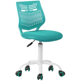 FurnitureR Kinderschreibtischstuhl, Höhenverstellbarer Drehstuhl ohne Armlehnen, Ergonomischer Kinderstuhl mit Rollen für Lernen & Spielen, Platzsparend, 3 Farben wählbar