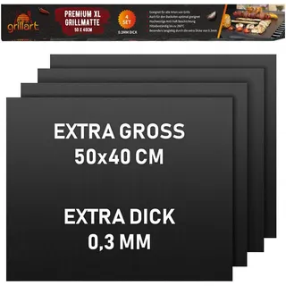 grillart Grillmatte 4 Stück schwarz