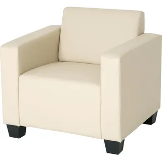Sessel Loungesessel Lyon, Kunstleder creme - Beige
