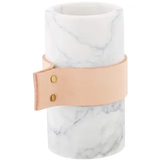 Zweig Design Marmor Vase, Weiß, 8.5 cm X 15.5 cm