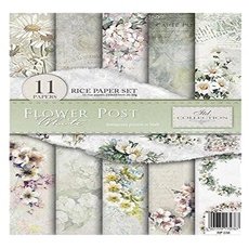 ITD Collection RP038 Reispapier, Flower Post - White, 29,7 x 21 cm