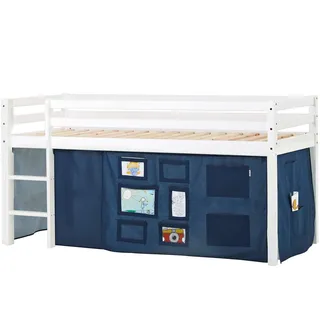 Hoppekids Hochbett ECO Dream 70 x 160 cm Kiefer massiv blau