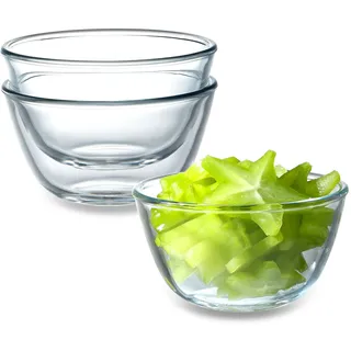 NUTRIUPS 3 Stück Mini Glasschalen im Set 500ML Glasschüssel Salatschüssel 11.6cm Glas Dessertschalen Glas, Vorspeise Glasschale