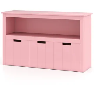 Fantask Kinderkommode Spielzeugschrank 102 x 33 x 62 cm Holz rosa