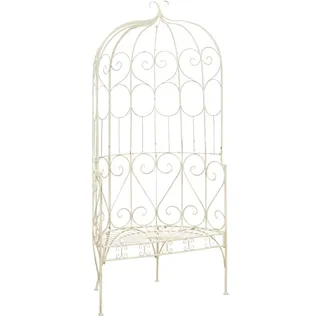 The Living Store Gartenbank 95 cm Eisen Antik Weiß - Weiß