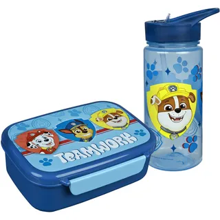 Scooli - Paw Patrol Kindergeschirr Geschenkset - Set bestehend aus Brotdose und Trinkflasche - ideal für die Schule oder Kindergarten – für Kinder ab 4 Jahren – aus Kunststoff – BPA frei