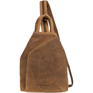 STILORD 'Minou' Leder Sling Bag Damen 2-in-1 Rucksack Handtasche Umhängetasche Vintage Henkeltasche Ledertasche Echtleder, Farbe:bergamo - braun