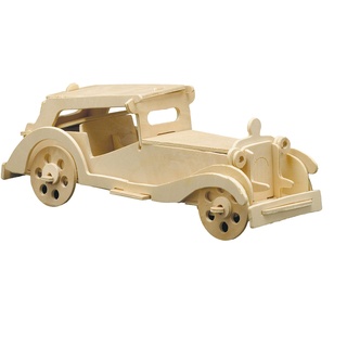 Pebaro 865/6 Holzbausatz VI, 3D Puzzle Auto/Oldtimer, Modellbausatz, Basteln mit Holz, Bstelset, Holzpuzzle, vorgestanzte Holzplatte, ausbrechen, zusammenstecken, fertig, Geschenkidee