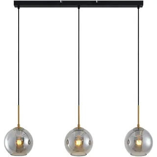 Lindby Pendelleuchte Hiwana (Modern) in Alu aus Glas (3 flammig, E27) - Hängelampe Esstischlampe Hängeleuchte Wohnzimmerleuchte