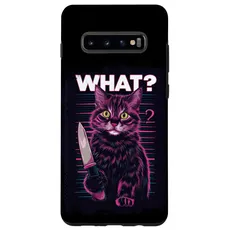 Hülle für Galaxy S10+ Halloween Katze Messer Design Witzige Tier Katzen