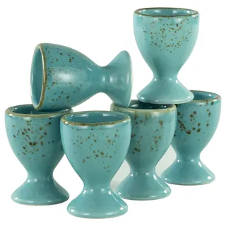 Creatable Eierbecherset , Türkis , Keramik , 6-teilig , rund , Geschirr, Tischkultur & Serviergeschirr, Eierbecher