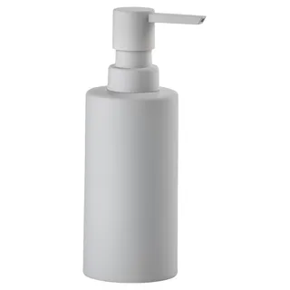 Zone Denmark Solo Seifenspender, Flüssigseifenspender, Badaccessoires, Porzellan mit Soft Touch-Beschichtung, 6x15,5 cm, 0,3 Liter, Soft Grey (Grau)