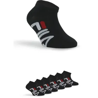 Sneakersocken FILA "JUNIOR UNISEX INVISIBLE SOCKS", Kinder, Gr. 31-34, schwarz, diverse Faserarten, unifarben mit Farbeinsatz, normal, Socken Sneakersocken, mit Logoschriftzug seitlich