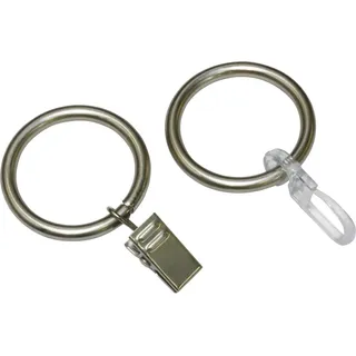 Gardinia Gardinenringe Europa für Ø 19 mm Silber-Satin 10-er Pack