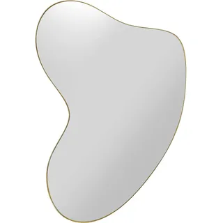 Kare Design Spiegel Shape Brass, Goldener Rahmen, Wanddekoration, leichte Wandmontage, hochwertig, asymmetrischer Spiegel, Deko Spiege, 110x120cm