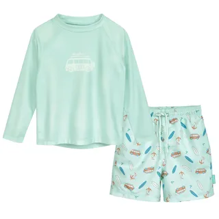Playshoes Jungen Zweiteiler Lang Rash-Guard-Set, Surf-Bus Langarm, 110-116