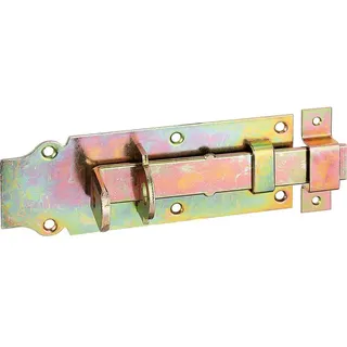 GAH Alberts Schlossriegel 140x52 mm gerade, mit Schlaufe gelb verzinkt, 116774