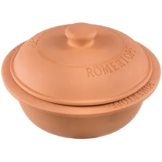 Römertopf Brotbacktopf groß 4 L Brotbackform Ton Ø 31,5 cm | Maße ca. Ø 31,5 x 19 cm, 4 L Volumen, Naturton, ofenfest, vor dem Garen wässern, Reinigung mit heißem Wasser