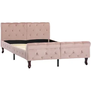 vidaXL Bettgestell Rosa Samt 120x200 cm - Rosa