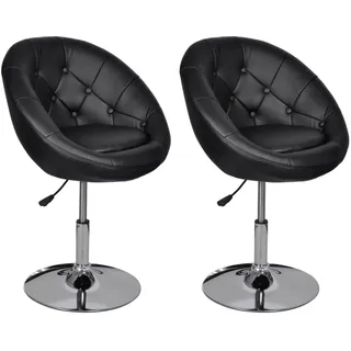vidaXL Cocktailsessel 2 Stk. Schwarz Kunstleder - Schwarz