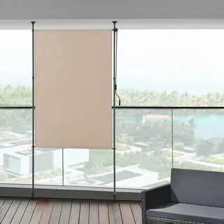 pro.tec Außenrollo 150 x 270 cm Beige Metall