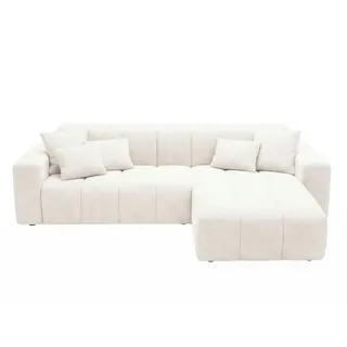 GRAINGOLD Eckcouch Polyester 4-Sitzer Weiß