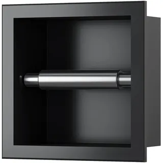 Neodrain Unterputz-Toilettenpapierhalter Edelstahl WC-Papierrollenhalter Wandmontage Papier Halterung für Badzimmer, Schwarz