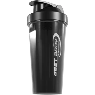 Best Body Nutrition Eiweiß Shaker schwarz – 600 ml Protein Shaker mit Sieb & Mess-Skala – auslaufsicher – spülmaschinengeeignet – BPA-frei – für klumpenfreie Proteinshakes
