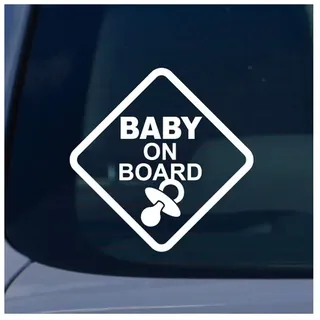 Ambiance-Live Wandtattoo Anmeldung mit einem Schnuller - 15 x 15 cm, Weiss