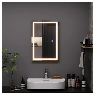 Vicco Badezimmerspiegel Miral, 40 x 60 cm mit Frontlight Beleuchtung, - Transparent