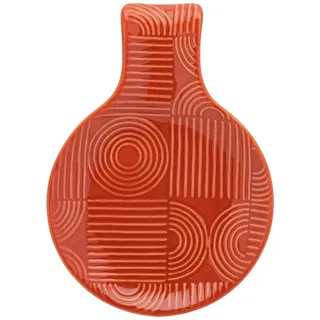 Maxwell & Williams DR0473 Ablage für Löffel rund – Serie Arc – 19 x 14 x 2 cm, Terracotta – Porzellan in Geschenkbox