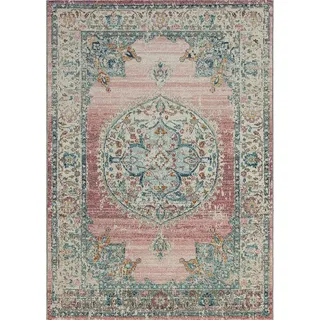 Outdoor Teppich Terasse Küche Balkon Vintage Stil Grau Pink - Rosa