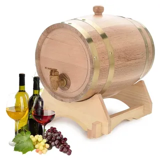 Fass für Bier, Holzmaserung Spot Eiche Holz Weinfass Eiche Fass für Wein Brandy Whisky(5L, Blue)
