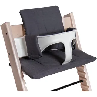 Hoppediz Hochstuhl Sitzkissen Set, passend für Stokke Tripp Trapp, 2-teilig, 100% Bio-Baumwolle, Design Lanzarote