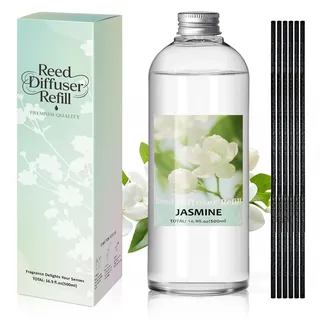 SCENTORINI Raumduft Nachfüller 500ml, Jasmin, Raumdüfte Nachfüllflasche mit Duftstäbchen für Stäbchen Diffuser – Langanhaltender Aroma Refill für Wohnzimmer, Schlafzimmer, Badezimmer