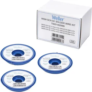 Weller T0051402999 Lötzinn, bleifrei Sn0,6Cu0,05Ni 21g 0.30 mm, 0.50 mm, 0.80mm