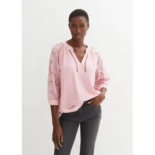 Tunika BONPRIX, Damen, Gr. 40, teerose, Obermaterial: 100% Baumwolle. Ärmel: 100% Baumwolle, figurumspielend, Tuniken Tunika, figurumspielende Passform, mit 3/4-Ärmeln, aus reiner Baumwolle, Topseller