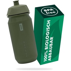 Bild ECO Trinkflasche 100% Biologisch abbaubar, 500 ml, leicht und auslaufsicher, praktische BPA-freie Wasserflasche für Sport, Fitness, Wandern, Outdoor in grün