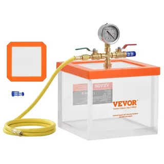 Vevor 7,57 L Vakuumkammer, verbesserte Mehrzweck-Vakuum-Entgasungskammer aus Acryl, transparente Vakuumkammer, für Harzentgasung, Kieselgel-Entgasung, Gipsentgasung und Vakuumextraktion,
