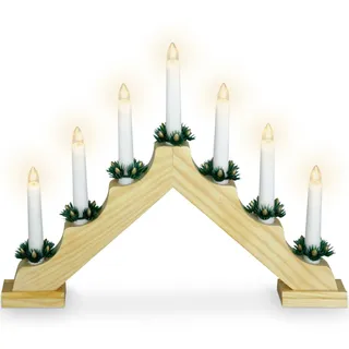 matrasa Schwibbogen Lichterbogen mit 7 LED Kerzen 30 cm