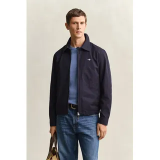 Blouson GANT "COTTON WINDCHEATER", Herren, Gr. XXL, evening blau, Web, Obermaterial: 100% Baumwolle, unifarben, regular fit normal, Rundhals, eingesetzt gerader Abschluss, Jacken Blouson, Regular fit mit Umlegekragen