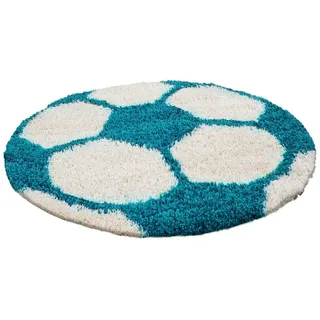 Ben'n'jen Kinderteppich , Blau , Textil , Fußball , rund , Oeko-Tex® Standard 100 , pflegeleicht , Teppiche und Böden, Teppiche, Kinderteppiche
