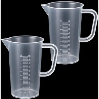 Psiriol 2 Stück 100ML Kleiner Messbecher Kunststoff Messbecher Mit Henkel | Präzisions Mini Transparent Messbecher mit Waage für Küche Backen Kochen, Leicht umzukippen
