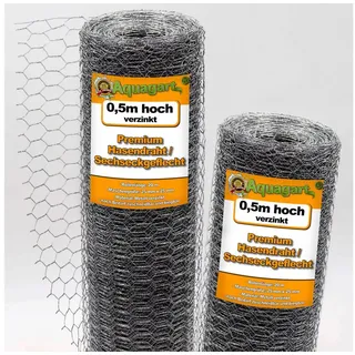 Aquagart 20m Sechseckgeflecht Kaninchendraht Hasengitter Hasendraht 50cm 25mm x 25mm