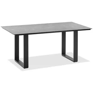 Niehoff Garden Gartentisch , Anthrazit, Grau , Kunststoff , Betonoptik , rechteckig , Kufe , 95x76x200 cm , wetterbeständig , Gartenmöbel, Gartentische, Gartentische