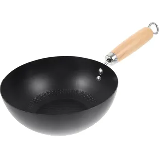 HOLIDYOYO Kleine Schmiedeeiserne Wokpfanne 16.34In Gasherd Wok Mit Ergonomischem Griff Für Haushalt Und Grill Vielseitiger Gusseisen Wok Für Chinesisches Und Japanisches Kochen