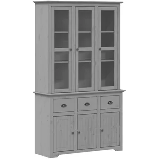 vidaXL Highboard BODO Grau 115,5x43x200,5 cm Massivholz Kiefer